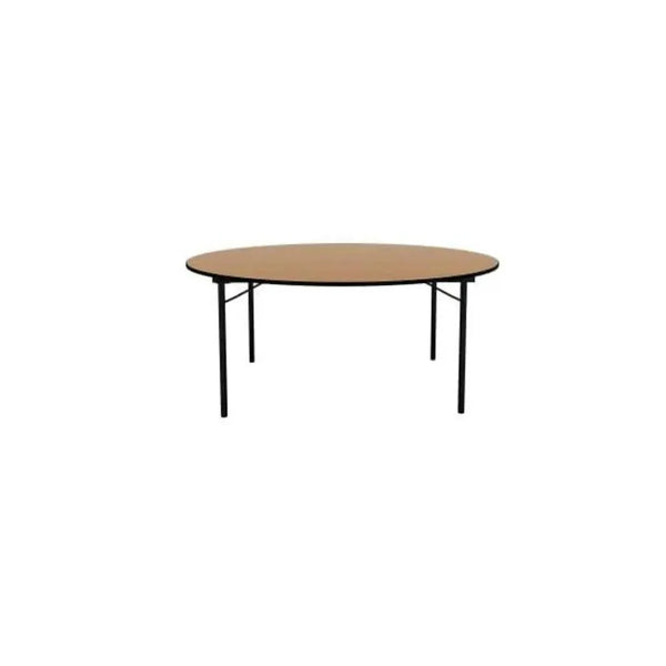 Wheelmate USA Round MDF Laminated Beechwood Table with Folding Legs, Ø 150 x 75 cm