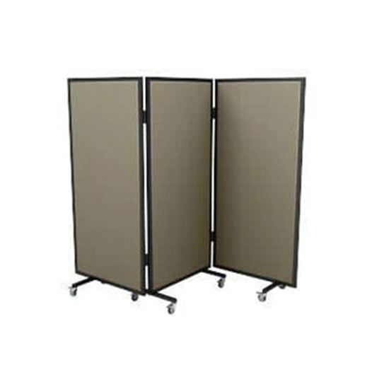 Beechwood Steel Constructed Room Divider And Screen L 250 x W 35 x H 190 cm, Locking Castors