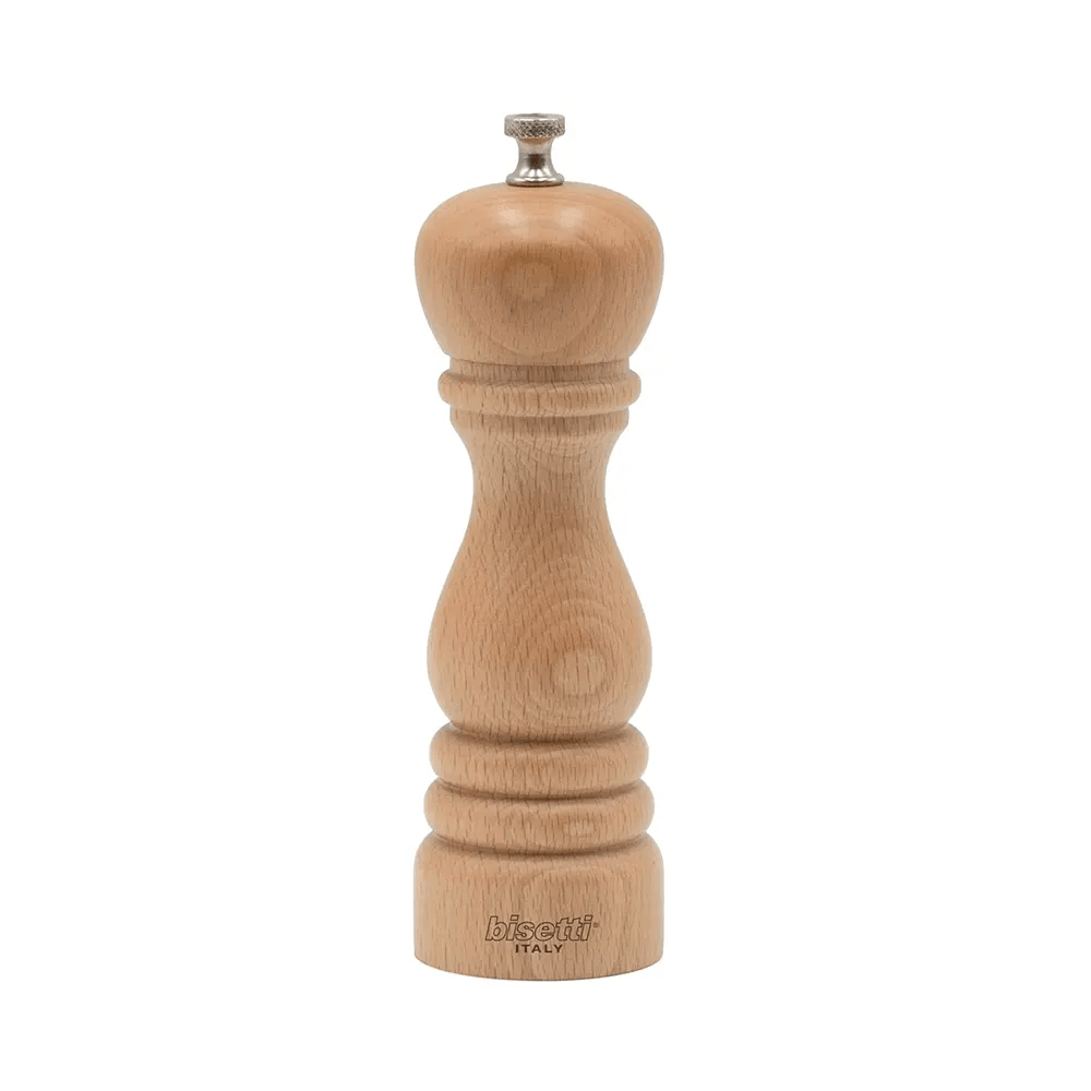 Bisetti 6151N Beechwood Roma Pepper Mill Natural, 19CM - HorecaStore