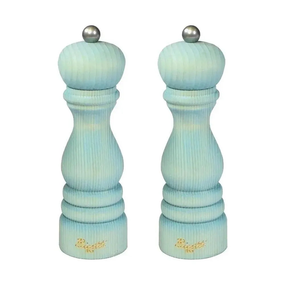 Bisetti 7121A Fir Wood Vintage Pepper Mill Light Blue, 19 CM