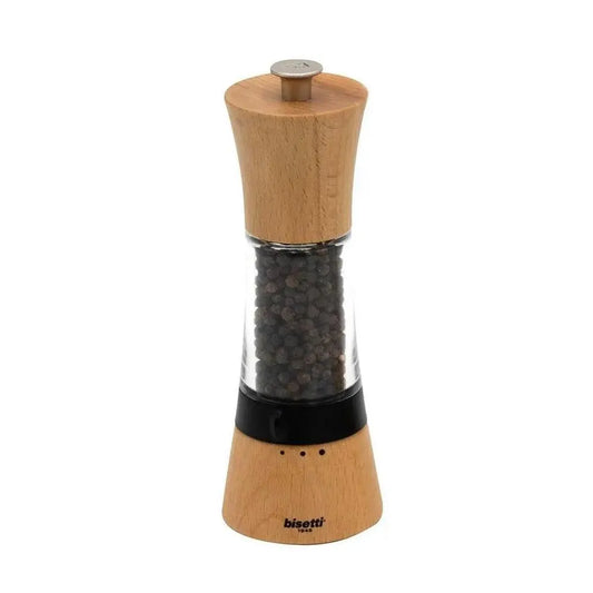 Bisetti 8910 Beechwood & Acrylic Pepper Mill,20 CM