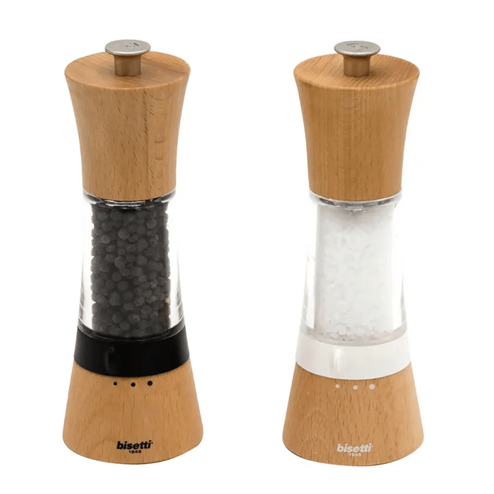 Bisetti 8910 Beechwood & Acrylic Pepper Mill,20 CM - HorecaStore