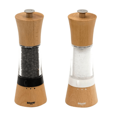 Bisetti 8910S Beechwood & Acrylic Salt Mill, 20CM - HorecaStore