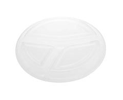 Hotpack Lids for Black Base Round 3 Compartment Container (Only Lid), 1420 ml, 300 PCs