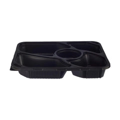 Hotpack Black Base Rectangular 5 Compartments Container Without Lid, 200 PCs