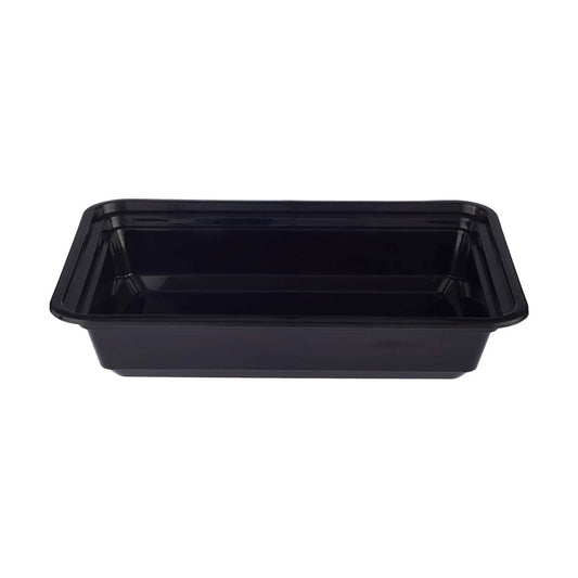 Hotpack Black Base Rectangular Container Without Lid, 18.4 x 12.3 x 6.5 cm, 710 ml, 500 PCs