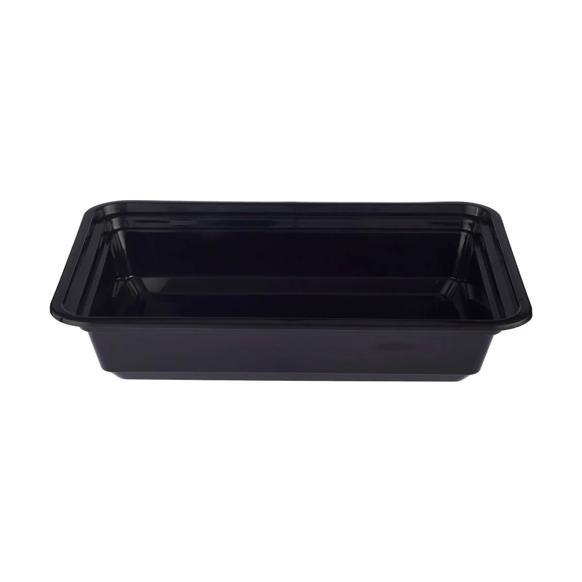 Hotpack Black Base Rectangular Container Without Lid, 22.1 x 15 x 5.2 cm, 828 ml, 300 PCs