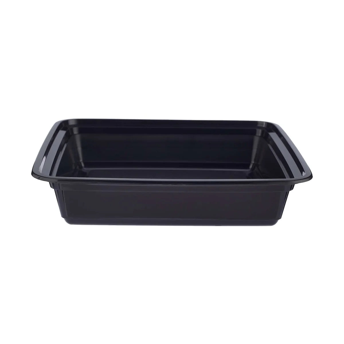 Hotpack Black Base Rectangular Container Without Lid, 21.6 x 21.6 x 5.9c m, 1420 ml, 300 PCs