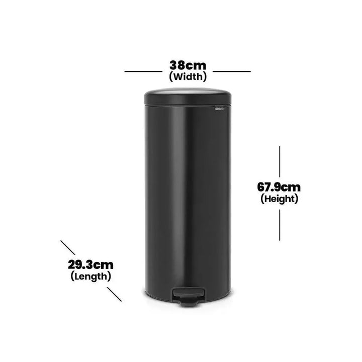 brabantia-newicon-matt-black-stainless-steel-pedal-bin-30l-with-plastic-bucket