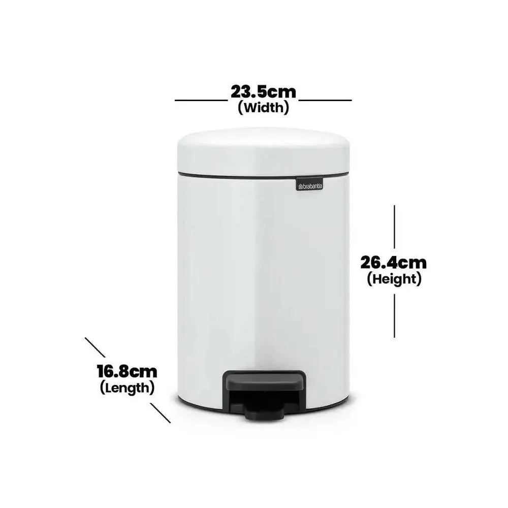 brabantia-newicon-white-stainless-steel-pedal-bin-3l-with-plastic-bucket