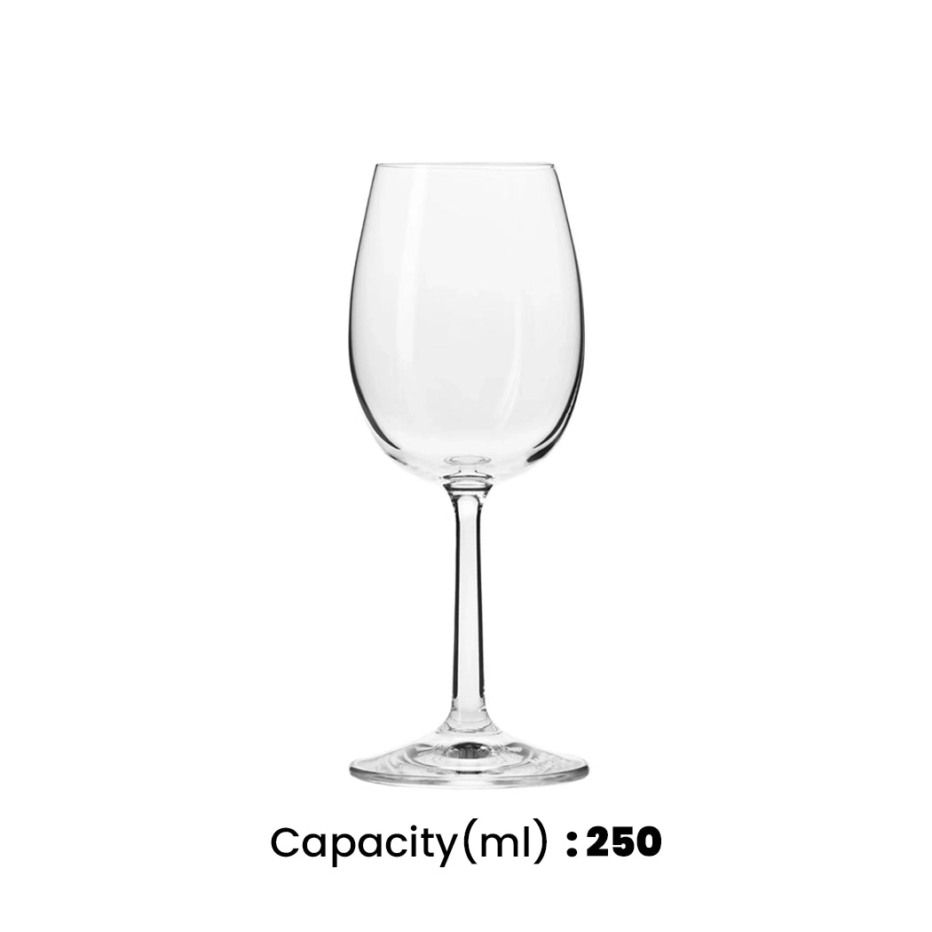 Krosno Pure White Wine Glass 250 ml, Set Of 6