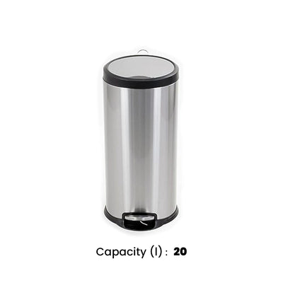 THS Stainless Steel Slow Motion Bin with Pedal, 20 L, 5 pcs