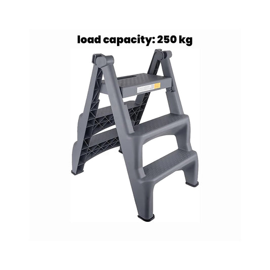 THS 2/3 Step Folding Ladder Stool , Grey, 3.3kg/4.8kg, 2 pcs