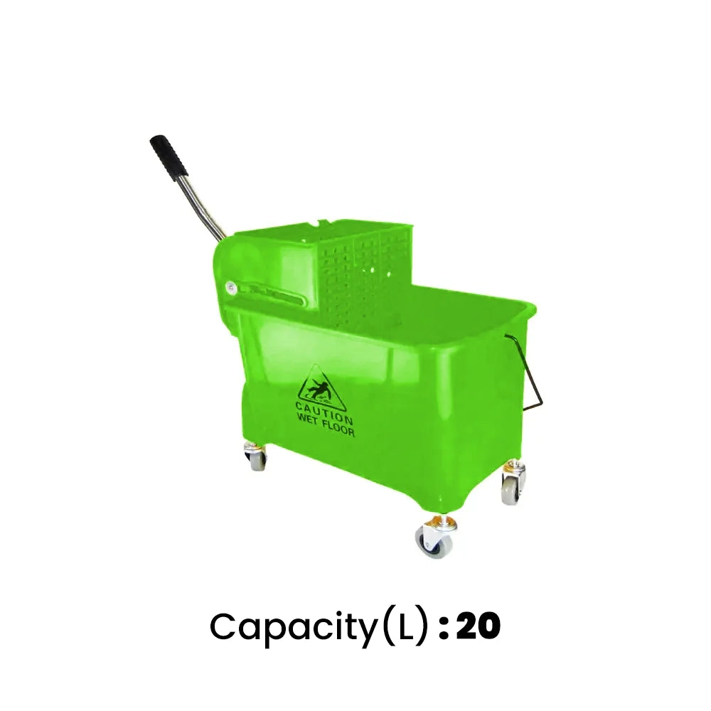 THS AF08068G Green Single Mop Bucket Trolley 20L