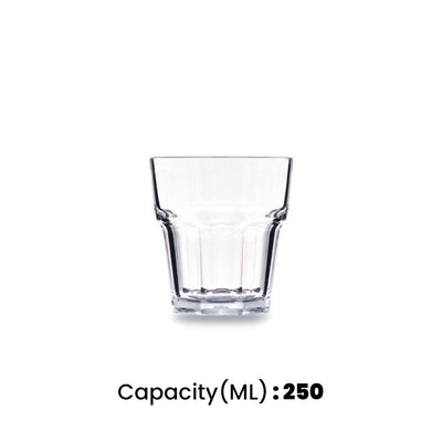 Tribeca Premium Polycarbonate Pc Clear Tumbler 250 ml, BOX QUANTITY 100 PCS