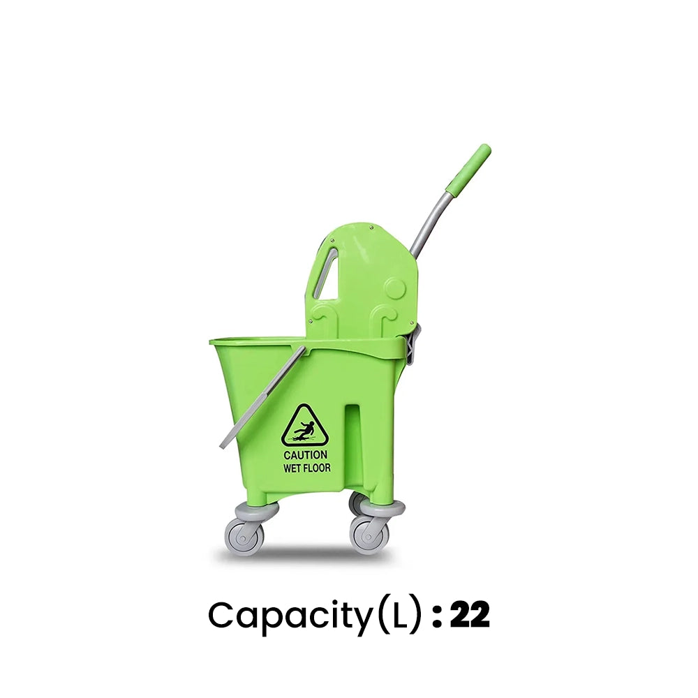 THS AZ1032 Green Single Mop Bucket Trolley 22L