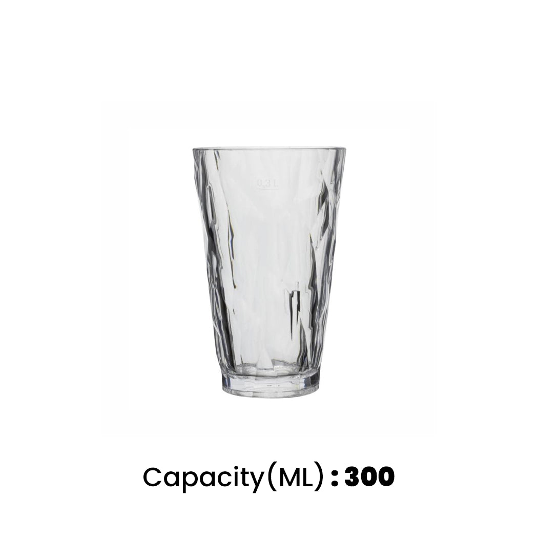 Tribeca Exclusive Diamond Polycarbonate Pc Clear Tumbler 300+ml, BOX QUANTITY 36 PCS