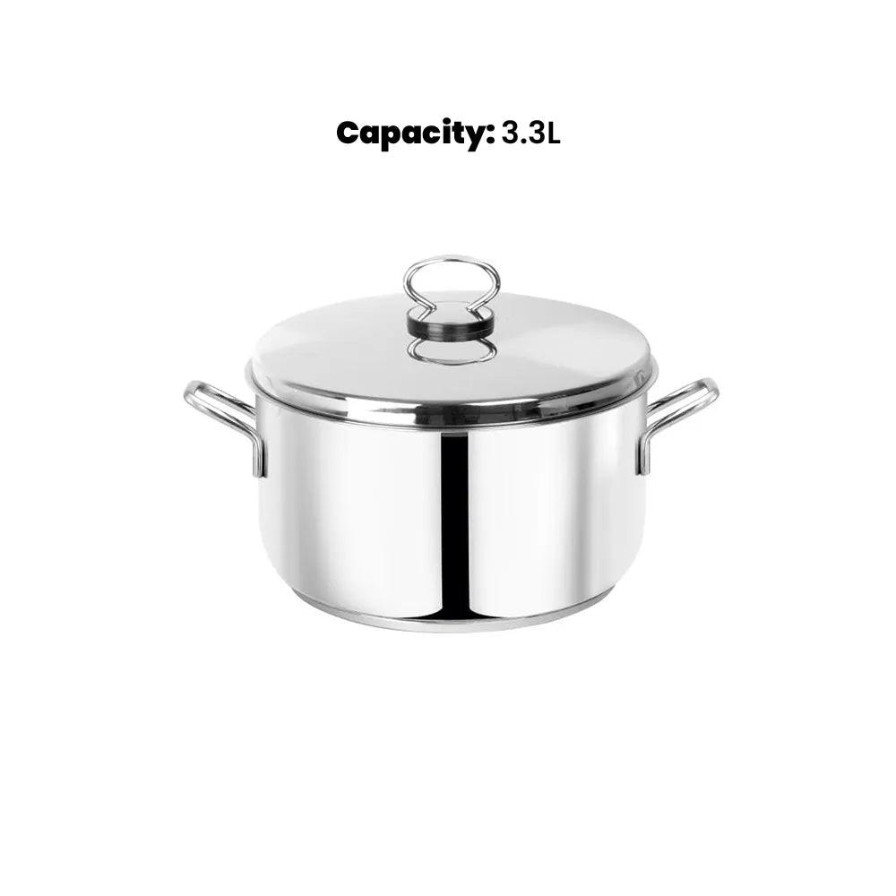 Pradeep Cookpot With Stainless Steel Dome Lid Plain, 3.3 Liter - HorecaStore