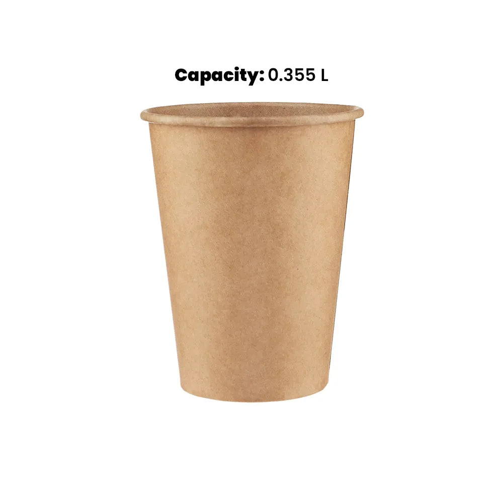 hotpack heavy duty brown paper cups 355 ml 1000 pcs