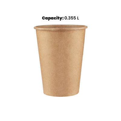 hotpack heavy duty brown paper cups 355 ml 1000 pcs