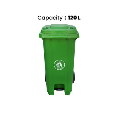 THS AF07302A Green Garbage Pedal Bin 120L