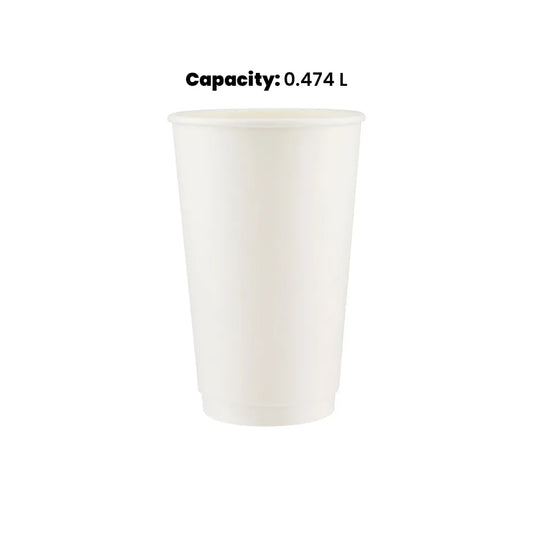 hotpack white double wall paper cup 474 ml 500 pcs