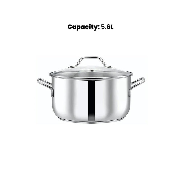 Pradeep Cookpot With Glass Lid, 5.6 Liter - HorecaStore