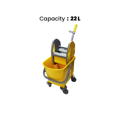 THS AZ1032 Yellow Single Mop Bucket Trolley 22L