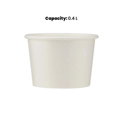 hotpack white ice cream paper bowl 400 mi 1000 pcs