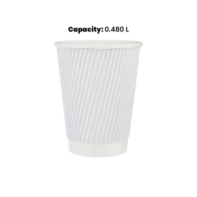 hotpack white ripple paper cup 480 ml 500 pcs