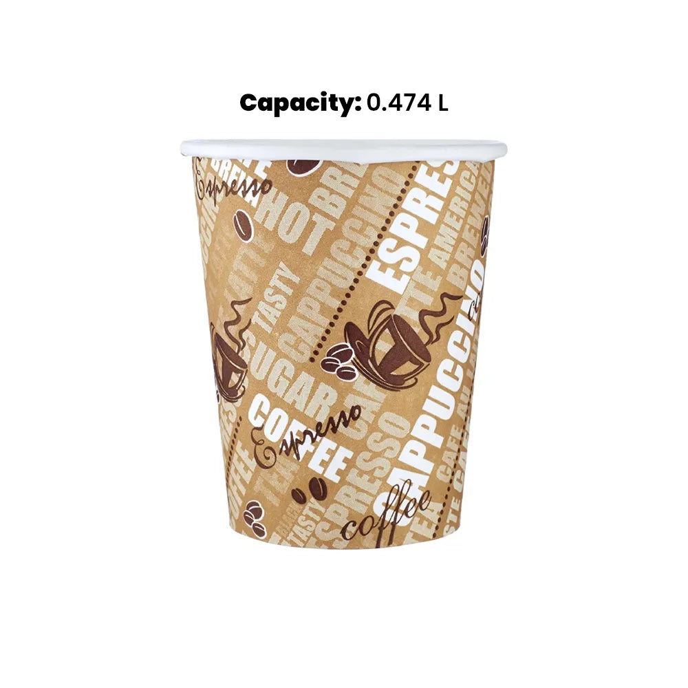 hotpack singie wall paper cup 474 ml 1000 pcs