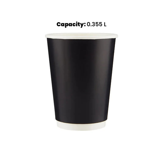 hotpack black double wall paper cup 355 ml 500 pcs