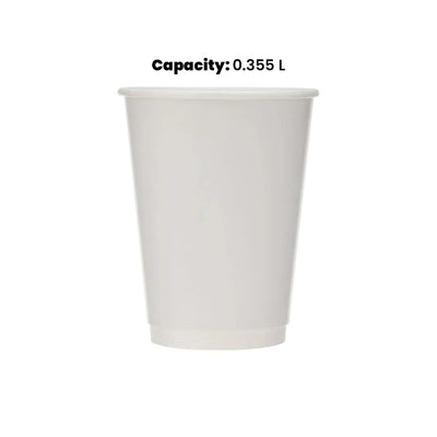 hotpack white double wall paper cup 355 ml 500 pcs