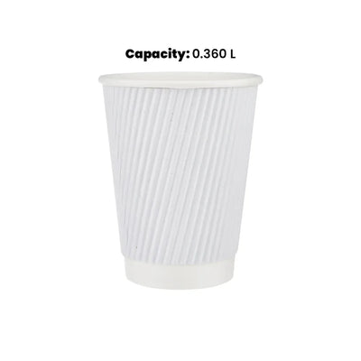 hotpack white ripple paper cup 360 ml 500 pcs