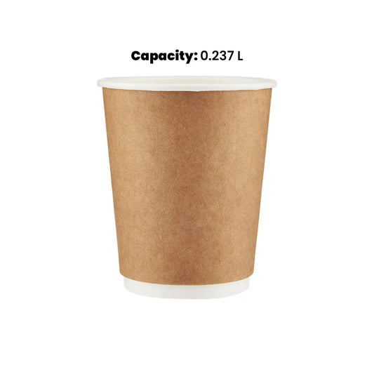 hotpack kraft double waii paper cup 237 ml 500 pcs