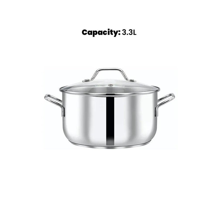 Pradeep Cookpot With Glass Lid, 3.3 Liter - HorecaStore