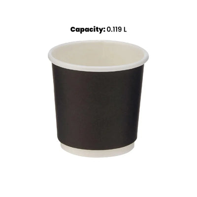 hotpack black double wall paper cup 119 ml 1000 pcs