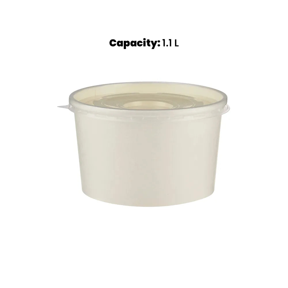 hotpack white soup paper bowl 1100 mi 600 pcs