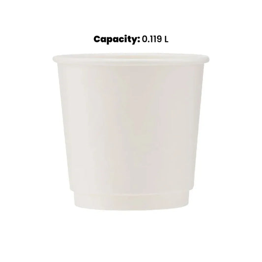 hotpack white double wall paper cup 119 ml 1000 pcs