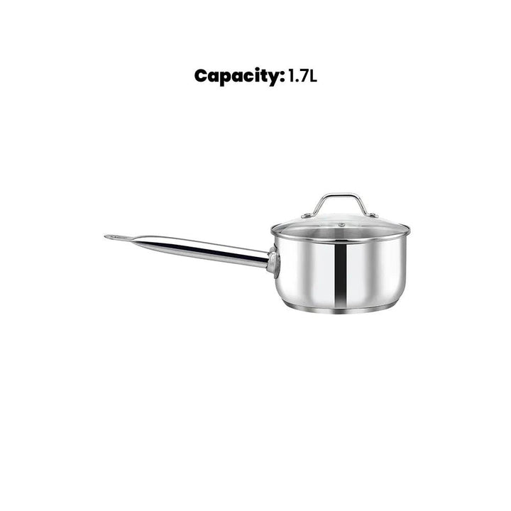 Pradeep Sauce Pan With Glass Lid, 1.7 Liter - HorecaStore