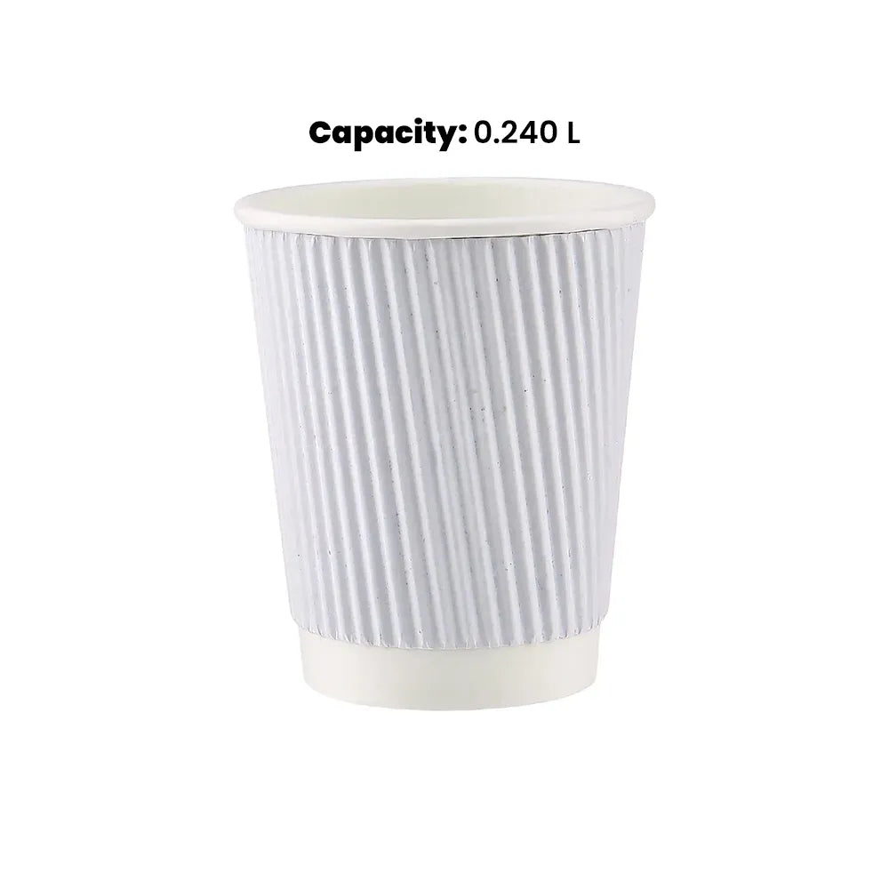 hotpack white ripple paper cup 240 ml 500 pcs