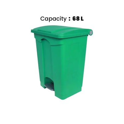 THS AF07320 Green Garbage Pedal Bin 68L