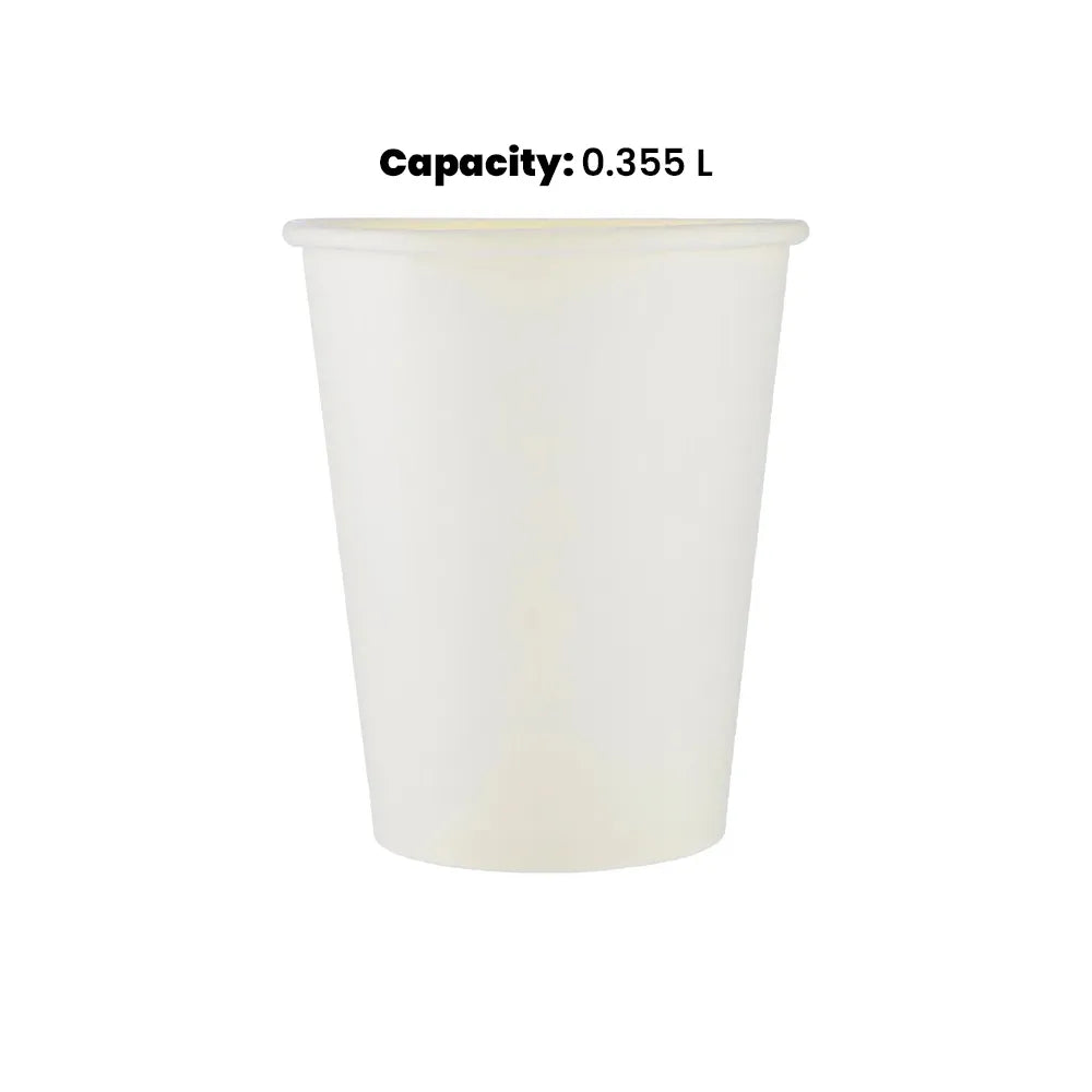 hotpack singie wall white paper cup 355 ml 1000 pcs