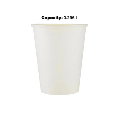 hotpack singie wall white paper cup 296 ml 1000 pcs