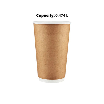 hotpack kraft double wall paper cup 474 ml 500 pcs