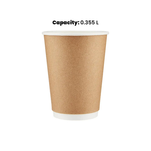 hotpack kraft double wall paper cup 355 ml 500 pcs