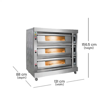 capinox gdo 36l tripple deck gas oven stainless steel 131 x 88 x 156 5 cm capacity 3 layers 6 trays