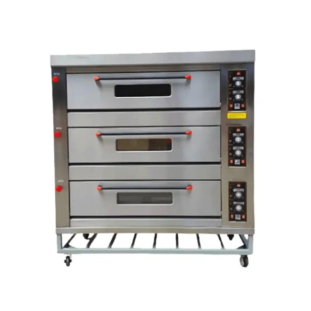 capinox gdo 39l tripple deck gas oven stainless steel 176 3 x 96 x 184 cm capacity 3 layers 9 trays