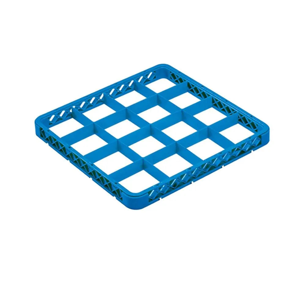 Chef360 Blue 16 Compartment Plastic Glass Rack Extender, 50 x 50 x 10 cm