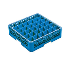 Chef360 Blue 36 Compartment Plastic Glass Rack, 50 x 50 x 10 cm